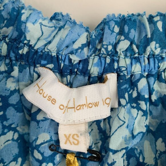 NWT House of Harlow 1960 Turquoise Cold Shoulder Crop Top - Picture 6 of 8